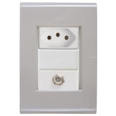 Imagem de Cj Tomadas 10a E Tv Sat Coaxial Liz Fendi Tramontina Completo Pronto T