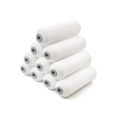 Imagem de ROLLINGDOG Rolo de tinta de espuma - Rolo de espuma de 10 cm, capas de rolo de pintura pequenas para pintar paredes ou móveis (pacote com 10)