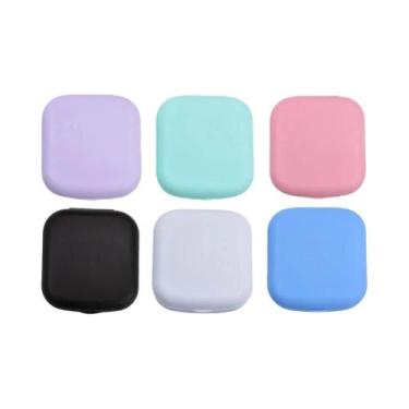 Imagem de Mini Estojo Portátil para Lentes de Contato - Colorido com Kit de Arma