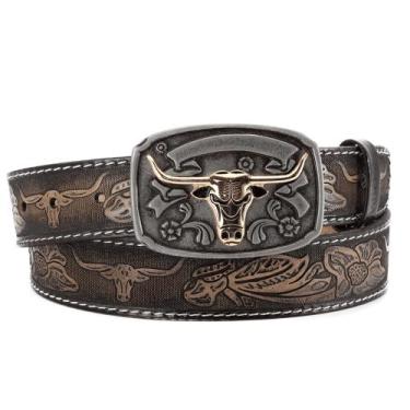 Imagem de Cinto Country Masculino Feminino Floral Fivela Boi - Pampas Country, P