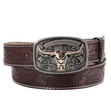 Imagem de Cinto Country Masculino Feminino Floral Fivela Boi - Pampas Country, B