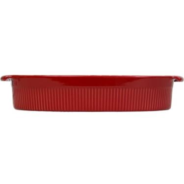 Imagem de Germer, Travessa oval em porcelana, modelo assar ou servir, Funda, refratária, 2700 ml, Vermelho