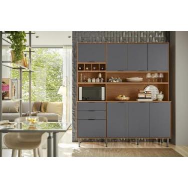 Imagem de Cozinha Viena 7 Portas 3 Gaveteiros c/ Espaço para Microondas e Vinhos