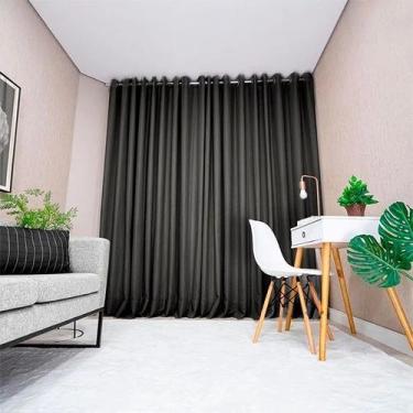 Imagem de Cortina Voil Gaze De Linho 2,60x2,30 Para Varão Com Ilhós Sala ou Quar