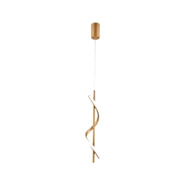 Imagem de Pendente Espiral Metal Dourado 42cm LED 14W 3 em 1 Bivolt