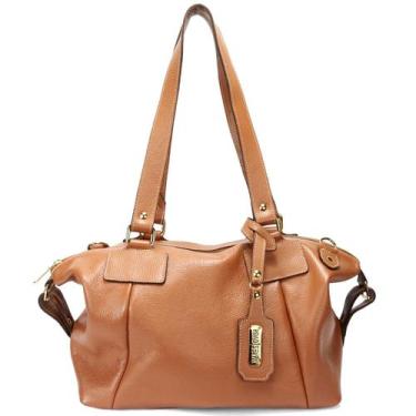 Imagem de Bolsa Feminina Bowling Média em Couro Legitimo Road Seven, Caramelo
