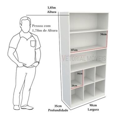 Imagem de Armário Misto M2 Mdp Prateleira Multiuso Organizador Loja