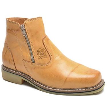 Imagem de Botina Masculina Bota Country Casual Zíper Sola Látex Couro Legitimo (Bege, BR, Adulto, Numérico, 40)