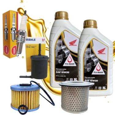 Imagem de Kit Cb 300 Troca de Óleo Filtro Vela Ngk moto Revisão Completa 2009 2010 2011 2012
