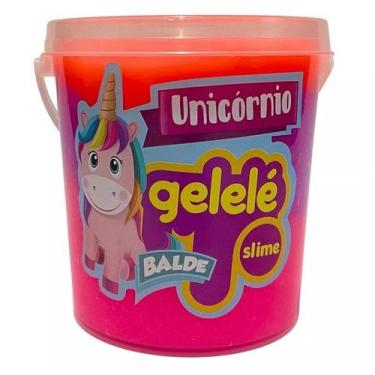Imagem de Gelelé Slime Unicornio Doce Brinquedo Balde 457G Laranja