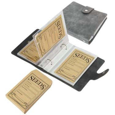 Imagem de Klmnop Organizador de sementes, organizador de pacotes de sementes com 50 envelopes autovedantes de sementes, fichário organizador de sementes para armazenamento de sementes de jardim, guarda sementes