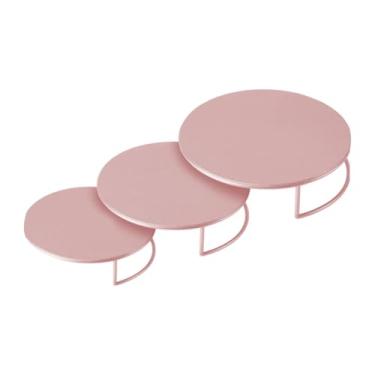 Imagem de rockible 3x Stand Action Figura Figura Toy Showcase decorativo buffet display riser frutas de fruta placas de exibição para padaria , Rosa