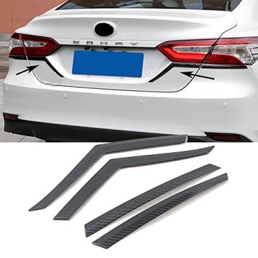 Imagem de KEAIMEI Acessórios para carro compatíveis com Camry LE XLE 2018 2019 2020 2021 2022 Acabamento da tampa da borda da pálpebra da lanterna traseira (fibra de carbono) 4 peças