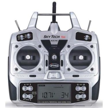 Imagem de Rádio Controle  Aeromodelismo 6CH Ace Hobbies TS6I 2.4GHZ, Cinza