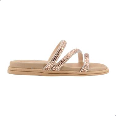 Imagem de Tamanco Feminino Beira Rio Tira Pronta Noruega Aurora Boreal Ouro Rosado