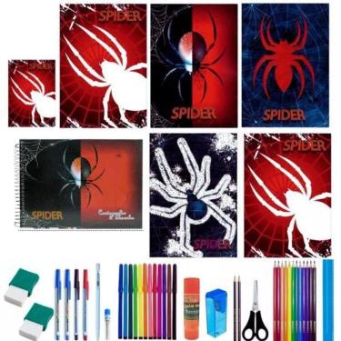 Imagem de Kit 7 Caderno Spider Brochurão Capa Dura 96 Folhas 38 Itens