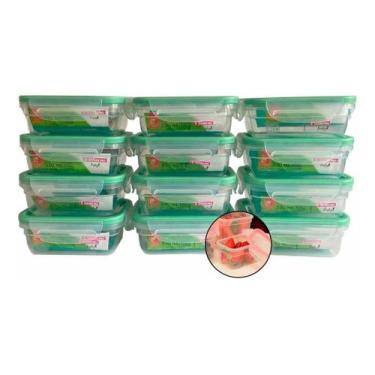 Imagem de Kit 12 Pote Multiuso Freshy Plástico Freezer Sanremo Sr1763 330ml