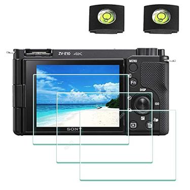 Imagem de Protetor de tela para Sony Alpha ZV-E10 ZVE10 ZV-1F ZV1F ZV-1 II ZV-1 ZVI ZV1II [Não serve para ZV-E10 II], capa de vidro temperado de dureza 9H de 0,3 mm, antiarranhões e bolhas [pacote com 3+2]