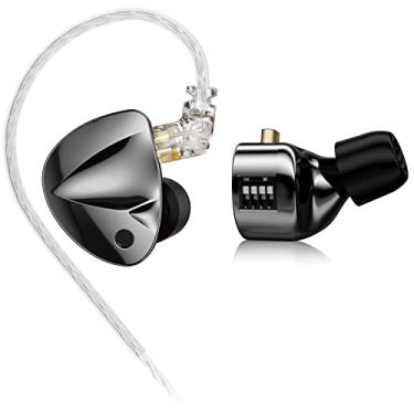 Imagem de KZ DFi IEM Eabuds sintonizável para audiófilo, KZ HiFi Dyanmic Driver in Ear Monitor de graves pesados no ouvido, fone de ouvido estéreo DJ (com interruptor, sem microfone)