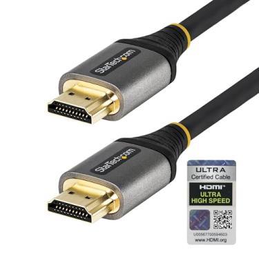 Imagem de StarTech. Cabo HDMI 2.1 de 3 pés (1 m) 8K - Cabo HDMI de alta velocidade certificado 48Gbps - 8K 60Hz/4K 120Hz HDR10+ eARC - Cabo HDMI Ultra HD 8K - Monitor/TV/Display - Revestimento TPE flexível (HDMM21V1M)