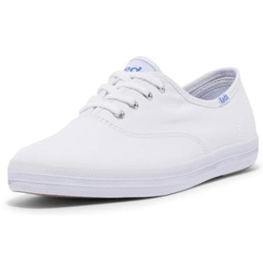 Imagem de Keds Tênis Champion feminino de lona com cadarço, Branco, 11 X-Wide