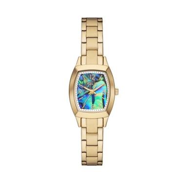 Imagem de Relic by Fossil Relógio feminino Everly dourado com pulseira de aço com mostrador Abalone (modelo: ZR34654), Dourado