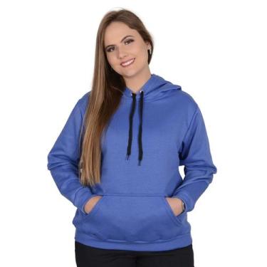 Imagem de Moletom Feminino Peluciado Com Capuz - Methodic, Azul, GG