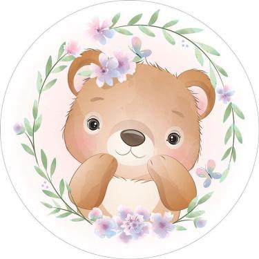 Imagem de Painel Redondo Tecido Sublimado 3D Safari Baby Frd-5700