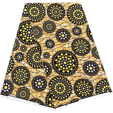 Imagem de HongyuAmy Tecido africano Ankara Print Kente 1 jarda cera africana (A4)