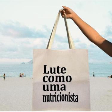 Imagem de Bolsa ecobag 100% algodão Tema Lute como uma Nutricionista Cor Cru - a