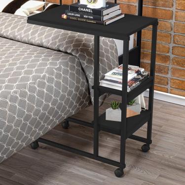 Imagem de Mesa Industrial Auxiliar Para Cama Miti Preto