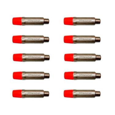 Imagem de Kit Plug Rca Fêmea Nickel Plt Wc 1222 Fl Rd Ni (10un) Wireconex - Pç - 10