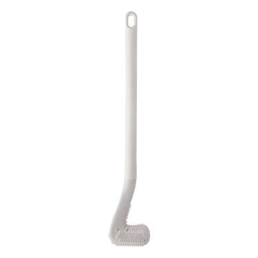 Imagem de Escova Sanitária Curva Com Gancho Adesivo Branco