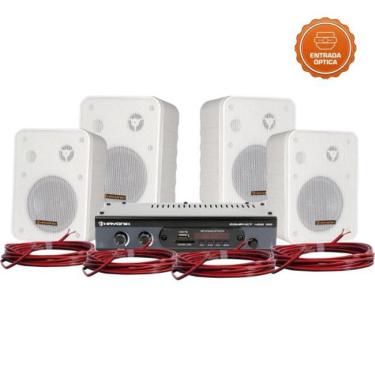 Imagem de Kit Som Para Ambiente Hayonik Ambience 4000 Od V2 Branco