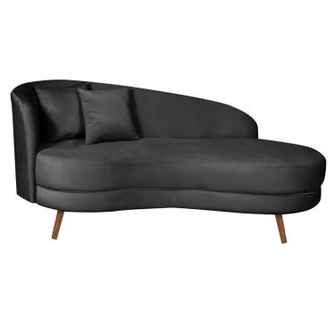 Imagem de Chaise Longue Divã Emili 160cm Shop Das Cabeceiras Preto