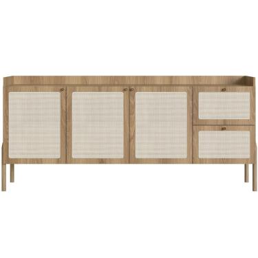 Imagem de Aparador Buffet Para Sala De Jantar 183cm Pés Madeira Moss A03 Hanover Roble