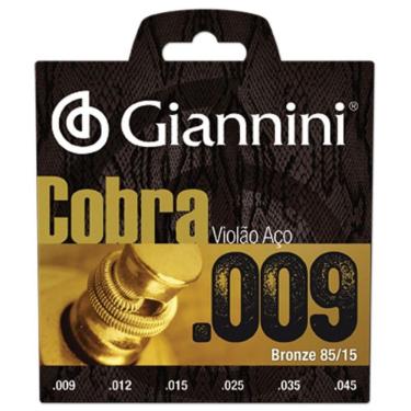 Imagem de Encordoamento Para Violao Folk Geewak Cobra Aco 0.09 Giannini