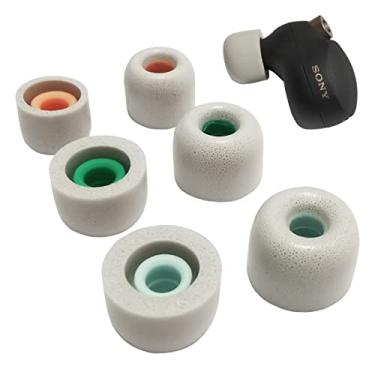 Imagem de Luckvan Pontas De Espuma Viscoelástica Para Fones Ouvido Sony Wf-1000Xm4, Substituição Wf-1000Xm5, Wf-1000Xm3, Wf-Xb700, Estojo Carregamento Wi-1000X Fit, 3 Pares, Cinza, Lms