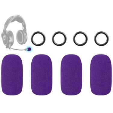 Imagem de SOULWIT Capa Protetora De Espuma Para Microfone Com Filtro Pop Fones Ouvido Bose Aviation X A10/A20/A30, Protetor Contra Vento Alta Densidade - Roxo