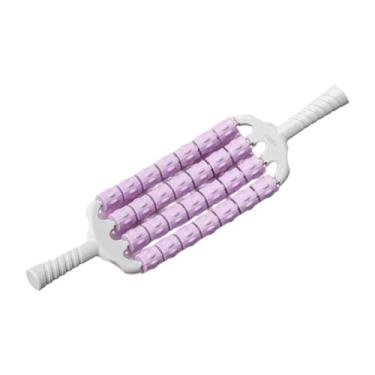 Imagem de Dynwave Rolo de massagem manual portátil antiderrapante, rolos musculares, bastão massageador de ioga dobrável para treinamento de exercícios, ioga, coxa, Roxo