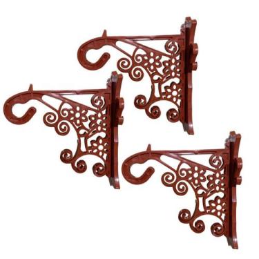 Imagem de Kit 3 Suporte de Parede Mão Francesa 17X10 Reforçado Com Bucha e Paraf