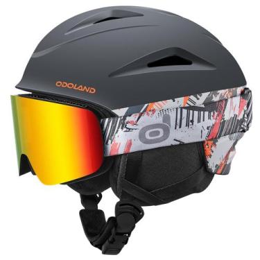 Imagem de Capacete de esqui e óculos Odoland, à prova de choque, à prova de vent