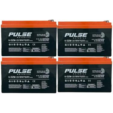 Imagem de  Bateria de Ciclo Profundo 12V 15Ah Pulse Kit com 4 