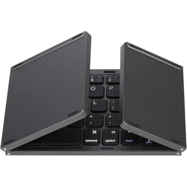 Imagem de Mini Teclado Touch Dobrável Bluetooth Para Celular dobrável portátil ultra fino Teclado BT com Touchpad para Windows Android iOS sem Fio e com Toque Suave. Ideal para Trabalho Remoto