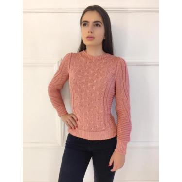Imagem de Blusa feminina tricot inverno- 1161 mimo malhas, Rose, M