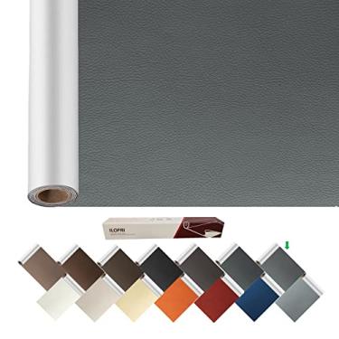 Imagem de ILOFRI Fita Grande de Reparo de Couro Cinza Escuro 60 X 17", Suporte Autoadesivo Durável, Kit de Reparo de Vinil e Couro para Sofá, Assento de Carro, Móveis, Estofados, Sofá - Cinza Escuro No.1