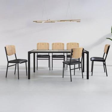 Imagem de Conjunto para Sala de Jantar com 6 Cadeiras Confort - Tubulares Gol