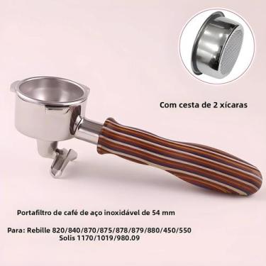 Imagem de Portafilter De Café De Boca Dupla De Aço Inoxidável 54mm Para Breville
