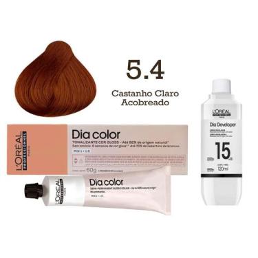 Imagem de Tonalizante Dia Color 5.4 Castanho Claro Acobreado + Emulsão Revelador