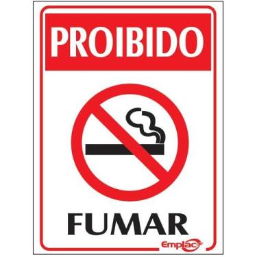 Imagem de Placa - proibido fumar / em ps e.p.i. 20 x 15cm emplac br